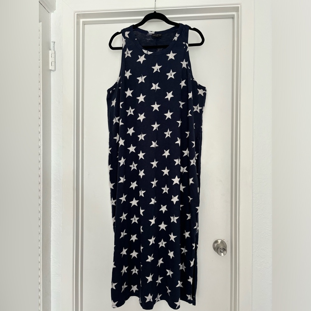 Lane Bryant Navy and White Knit Midi Dress Sz 22/24